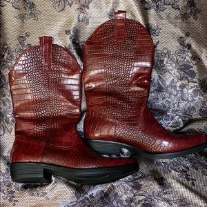 Nasty Gal To the West of Your Ability croc boots